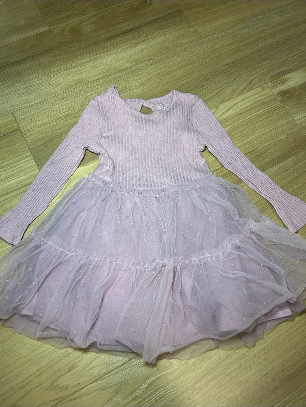 Primark Pink Sparkle Tulle Long Sleeve Dress